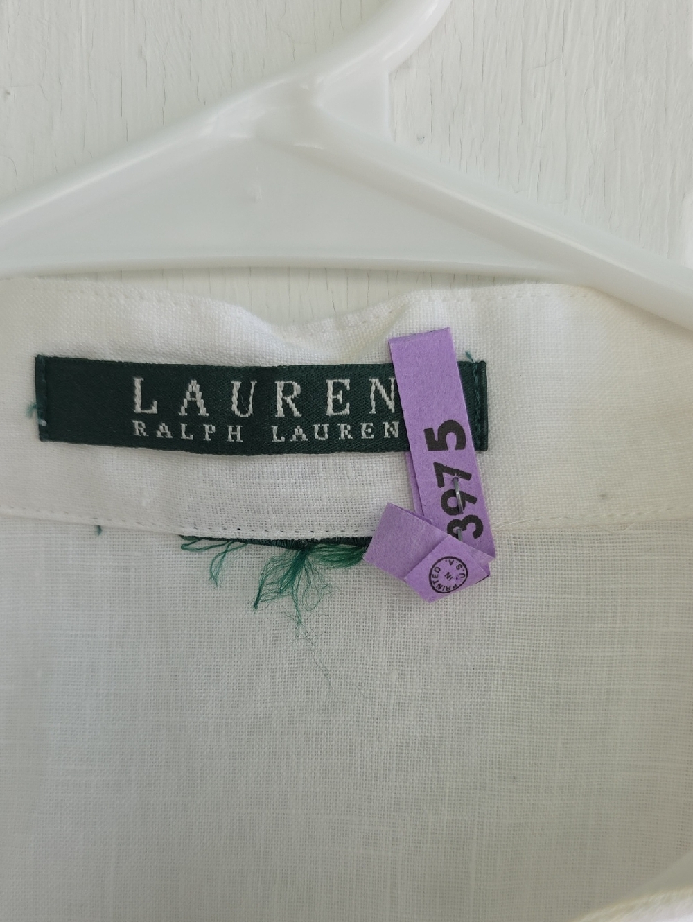Lauren Ralph Lauren White Pintucked Linen Tunic Blouse - Picture 2 of 5